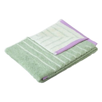 Zielony bawełniany ręcznik Hübsch Dora, 70x140 cm