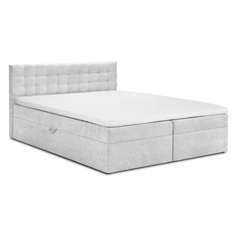 Jasnoszare łóżko dwuosobowe Mazzini Beds Jade, 140x200 cm