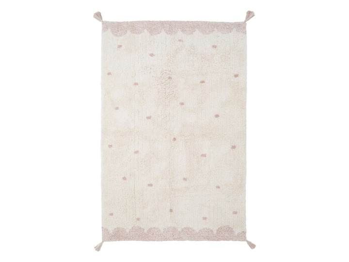 Różowo-kremowy ręcznie wykonany dywan z bawełny Nattiot Minna, 100x150 cm