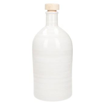 Biała ceramiczna butelka na olej Brandani Maiolica, 500 ml