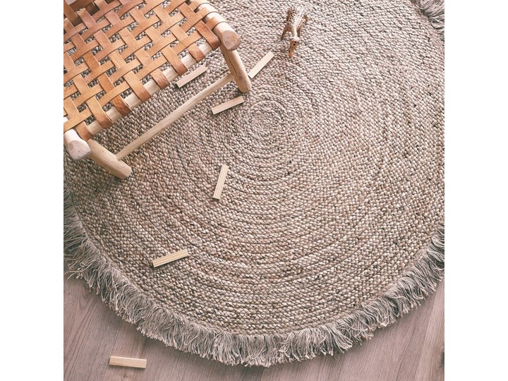 Naturalny ręcznie wykonany dywan z juty Nattiot Terra, ø 140 cm Juta Okrągły 140x140 cm Dywany Wzór Jednobarwny