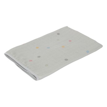 Szary muślinowy ręcznik dziecięcy Kindsgut Dots, 90x90 cm