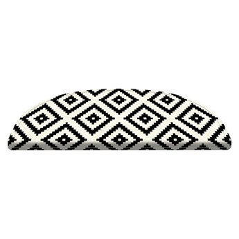 Zestaw 16 biało–czarnych dywaników na schody Vitaus Art, 20x65 cm