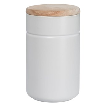 Biały porcelanowy pojemnik z drewnianym wieczkiem Maxwell & Williams Tint, 900 ml