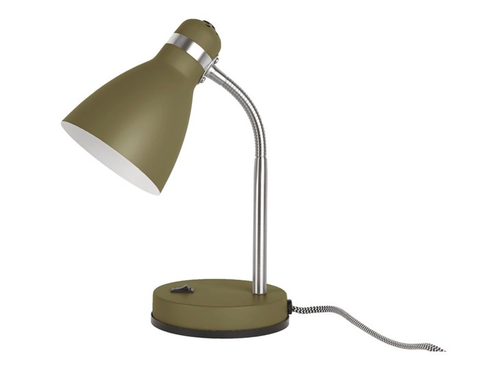 Zielona lampa stołowa Leitmotiv Study, wys. 30 cm Metal Lampa z kloszem Kolor Zielony