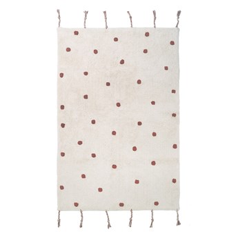 Beżowo-czerwony dywan z bawełny wykonany ręcznie Nattiot Numi, 100x150 cm