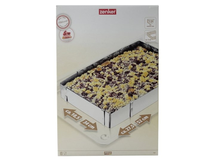 Regulowana nierdzewna obręcz do tortów Zenker Cake, 27,5-52x34 cm Stal Kategoria Formy i foremki
