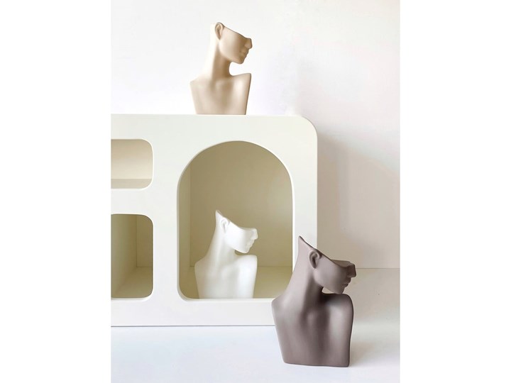 Brązowoszary ceramiczny wazon Rulina Arcturus Ceramika Kolor Brązowy