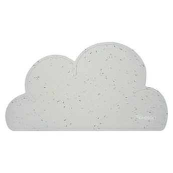 Szara silikonowa mata stołowa Kindsgut Cloud Confetti, 49x27 cm