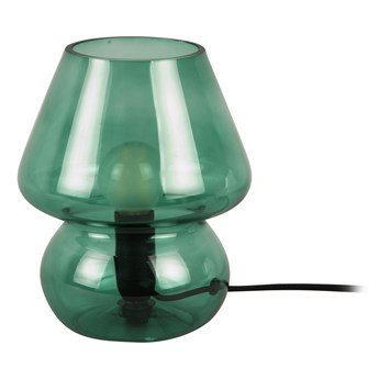Ciemnozielona szklana lampa stołowa Leitmotiv Glass, wys. 18 cm