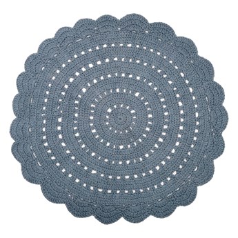 Szary ręcznie haftowany dywan z bawełny Nattiot Alma, ø 120 cm