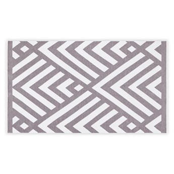 Szaro-biały bawełniany dywanik łazienkowy L'appartement Geometric, 100x180 cm
