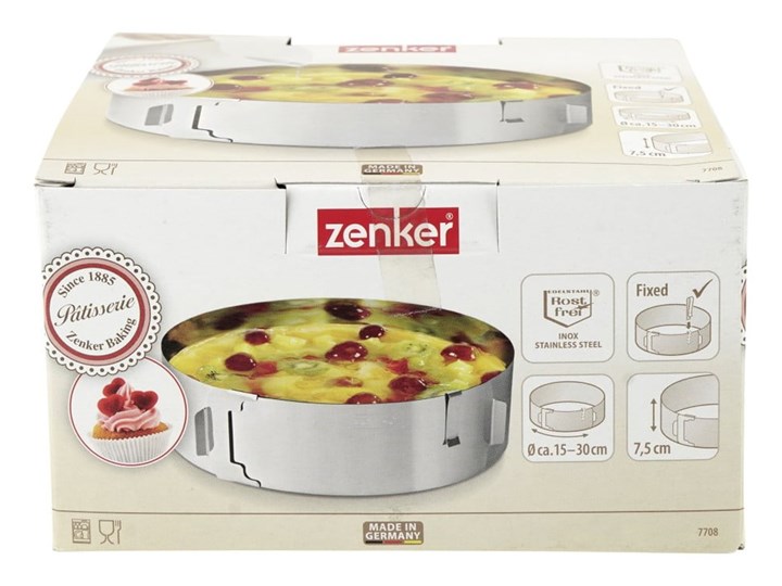 Regulowana nierdzewna obręcz do tortów Zenker Cake, ø 15-30 cm Stal Kategoria Formy i foremki Kolor Szary
