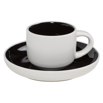 Czarno-biała filiżanka do espresso ze spodkiem Maxwell & Williams Tint, 100 ml