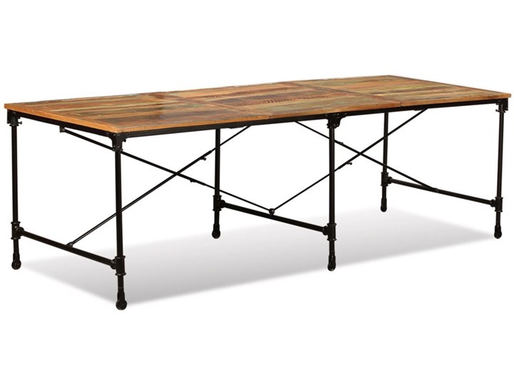 vidaXL Stół jadalniany z litego drewna odzyskanego, 240 cm Wysokość 76 cm Drewno Rozkładanie Stal Liczba miejsc Do 10 osób