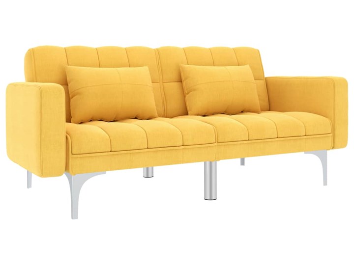 vidaXL Sofa rozkładana, żółta, tapicerowana tkaniną Wersalka Głębokość 84 cm Szerokość 175 cm Kolor Żółty Powierzchnia spania 98x176 cm