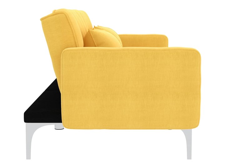 vidaXL Sofa rozkładana, żółta, tapicerowana tkaniną Szerokość 175 cm Wersalka Głębokość 84 cm Boki Z bokami