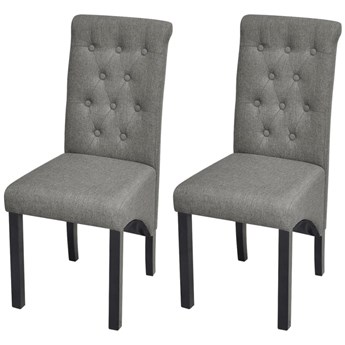 vidaXL Krzesła do jadalni, 2 szt., jasnoszare, tapicerowane tkaniną