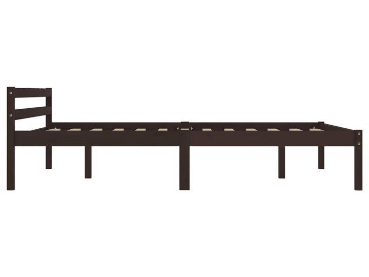 vidaXL Rama łóżka, ciemnobrązowa, lite drewno sosnowe, 140 x 200 cm Łóżko drewniane Kategoria Łóżka do sypialni Styl Nowoczesny