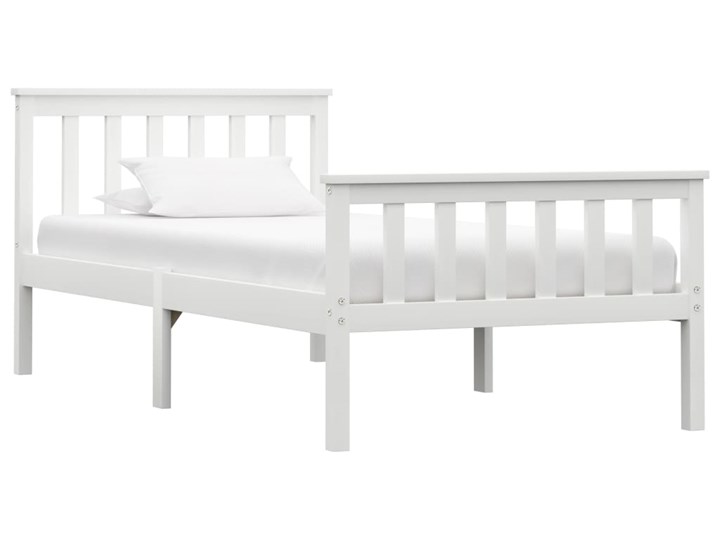 vidaXL Rama łóżka, biała, lite drewno sosnowe, 90 x 200 cm Łóżko drewniane Kategoria Łóżka do sypialni