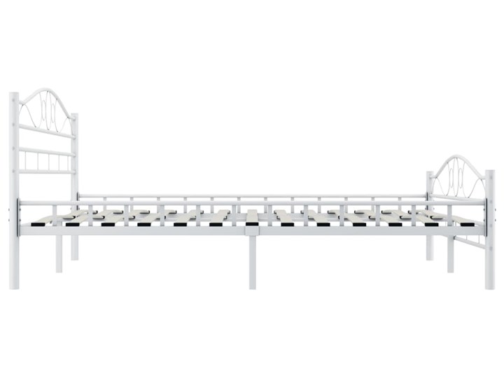 vidaXL Rama łóżka, biała, metalowa, 140 x 200 cm Łóżko metalowe Pojemnik na pościel Bez pojemnika Rozmiar materaca 140x200 cm