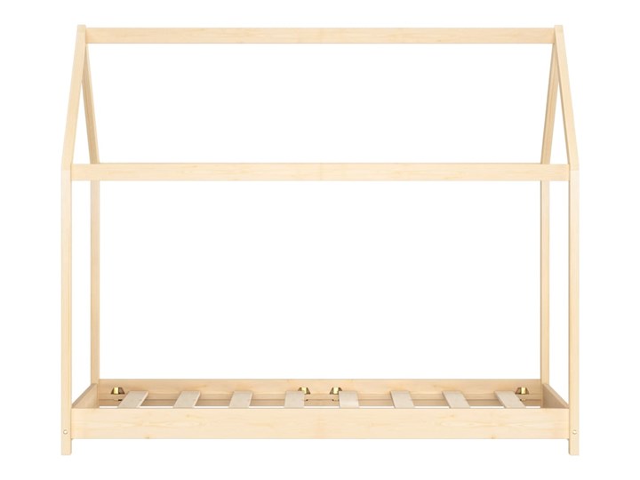 vidaXL Rama łóżka dziecięcego, lite drewno sosnowe, 70 x 140 cm Domki Płyta MDF Kolor Beżowy