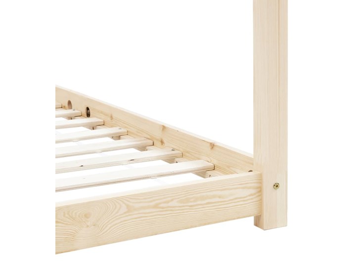 vidaXL Rama łóżka dziecięcego, lite drewno sosnowe, 70 x 140 cm Kolor Beżowy Płyta MDF Domki Rozmiar materaca 70x140 cm