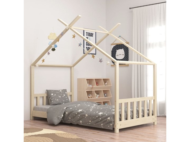 vidaXL Rama łóżka dziecięcego, lite drewno sosnowe, 70 x 140 cm Płyta MDF Domki Kategoria Łóżka dla dzieci