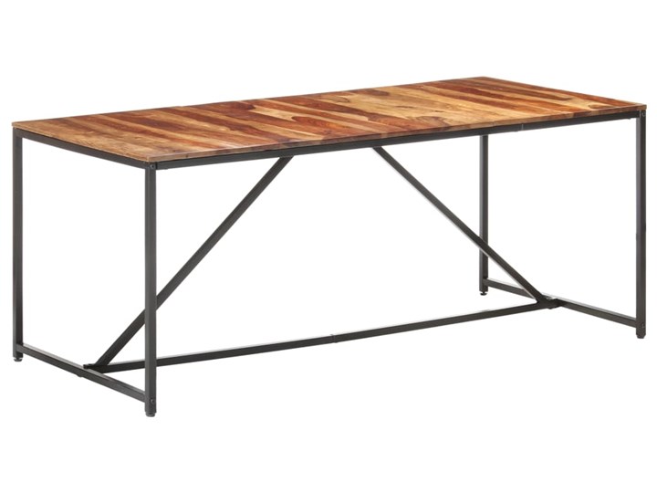 vidaXL Stół do jadalni, 180 x 90 x 76 cm, lite drewno sheesham Stal Styl Industrialny Średnica