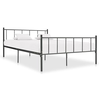 vidaXL Rama łóżka, szara, metalowa, 200 x 200 cm