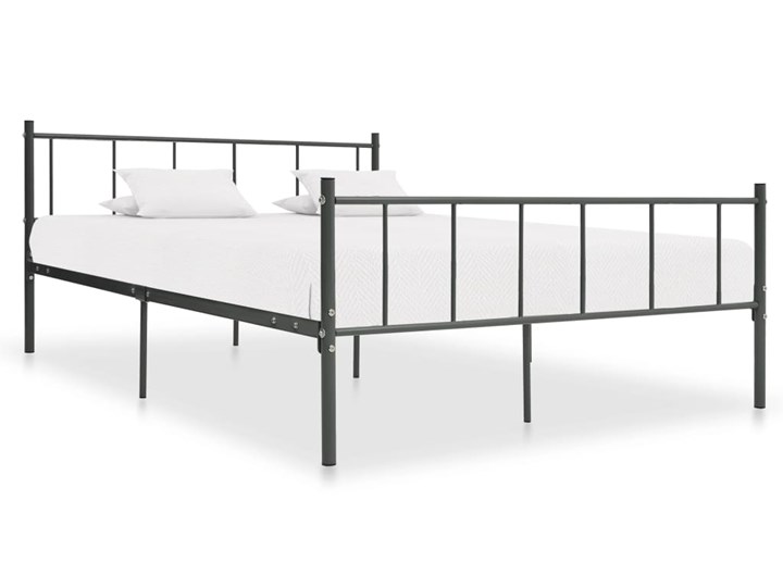 vidaXL Rama łóżka, szara, metalowa, 200 x 200 cm