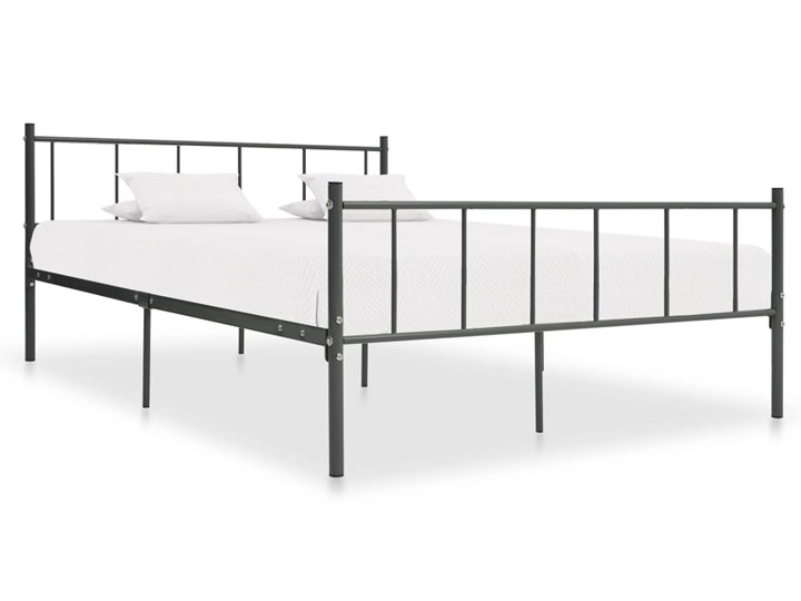vidaXL Rama łóżka, szara, metalowa, 200 x 200 cm Łóżko metalowe Kategoria Łóżka do sypialni