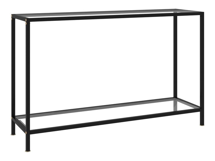 vidaXL Stolik konsolowy, przezroczysty, 120x35x75 cm, szkło hartowane Głębokość 35 cm Wysokość 120 cm Z półką Szerokość 120 cm Stal nierdzewna Kategoria Konsole