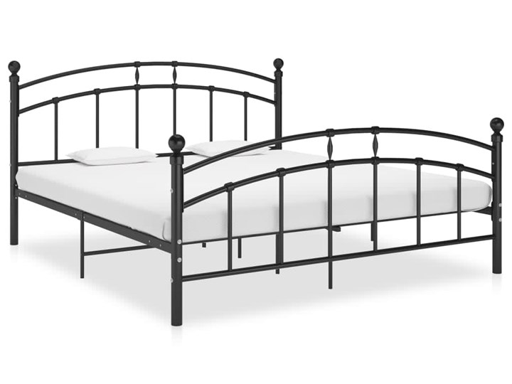 vidaXL Rama łóżka, czarna, metalowa, 140 x 200 cm Kolor Czarny Łóżko metalowe Rozmiar materaca 140x200 cm