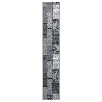 vidaXL Chodnik dywanowy, BCF, szary z geometrycznym wzorem, 60x500 cm
