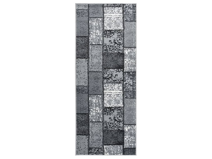 vidaXL Chodnik dywanowy, BCF, szary z geometrycznym wzorem, 100x150 cm Syntetyk Dywaniki Chodniki Prostokątny Dywany Pomieszczenie Salon