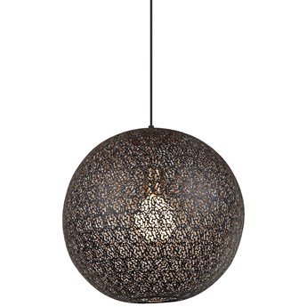 Lampa wisząca z metalowym ażurowym kloszem Ø40x120 cm czarna