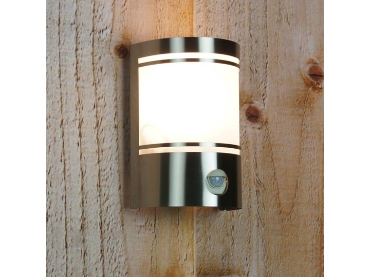 Smartwares Zewnętrzna lampa ścienna, czujnik, 14x20x10,5 cm, srebrna Kolor Srebrny Kinkiet ogrodowy Kategoria Lampy ogrodowe