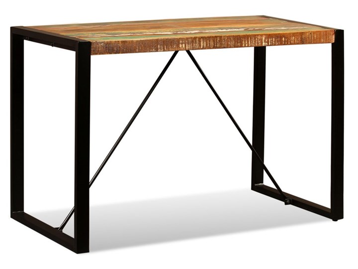 vidaXL Stół do jadalni z litego drewna odzyskanego, 120 cm Stal Wysokość 76 cm Drewno Liczba miejsc Do 4 osób Rozkładanie