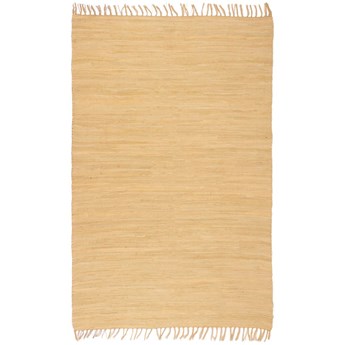 vidaXL Ręcznie tkany dywanik Chindi, bawełna, 120x170 cm, beżowy