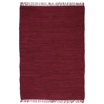 vidaXL Ręcznie tkany dywanik Chindi, bawełna, 120x170 cm, burgundowy