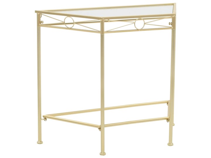 vidaXL Stolik boczny w stylu vintage, metalowy, 87 x 34 x 73 cm, złoty Szerokość 87 cm Głębokość 34 cm Z samym blatem Kategoria Konsole