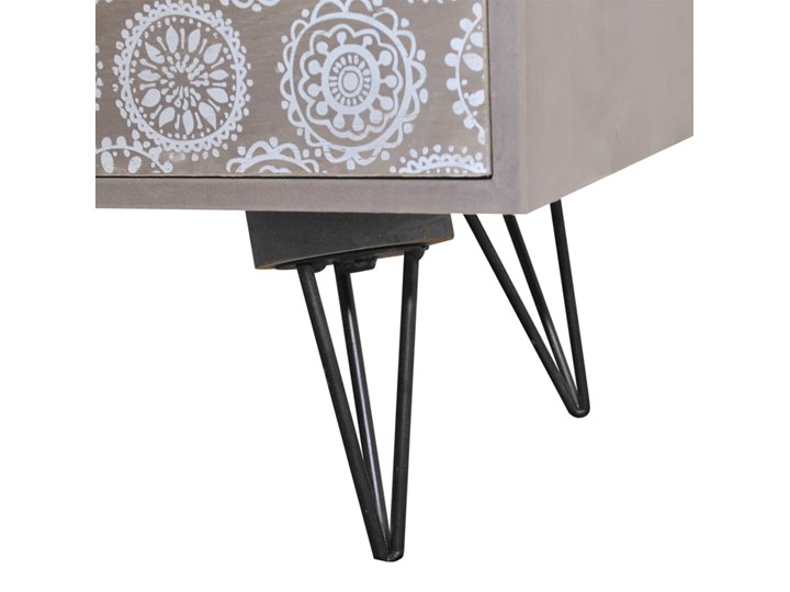 vidaXL Szafka nocna z 3 szufladami, szaro-brązowa Głębokość 30 cm Na zdjęcia Szerokość 52 cm Płyta laminowana Nocne Wysokość 56 cm Metal Płyta MDF Pomieszczenie Salon