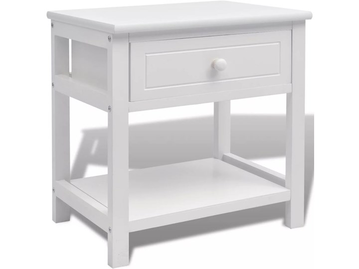 vidaXL Szafka nocna, drewniana, biała Szerokość 40 cm Płyta MDF Nocne Drewno Głębokość 29 cm Wysokość 42 cm Płyta laminowana Uniwersalne Typ Nocne Kolor Biały