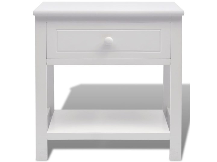 vidaXL Szafka nocna, drewniana, biała Szerokość 40 cm Płyta laminowana Głębokość 29 cm Uniwersalne Nocne Drewno Kategoria Szafki i regały Wysokość 42 cm Płyta MDF Typ Stojące