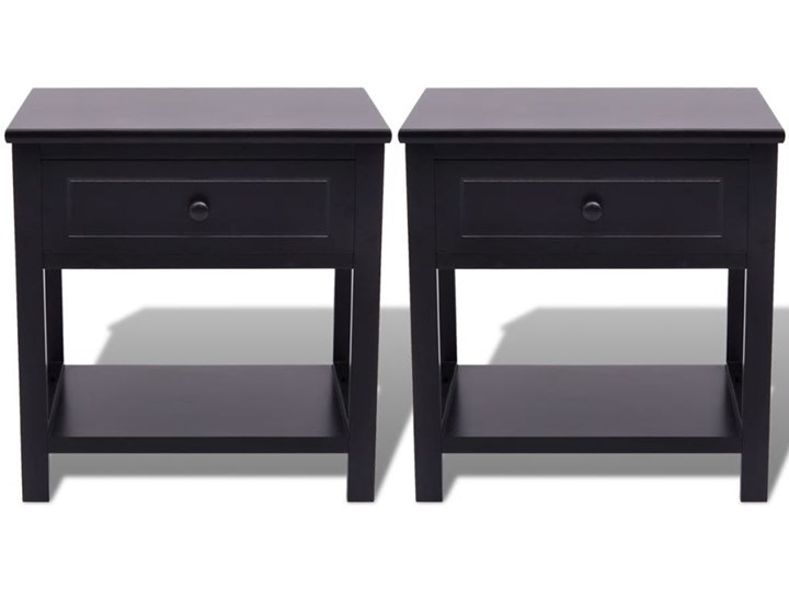 vidaXL Szafki nocne, 2 szt., drewniane, czarne Płyta MDF Drewno Uniwersalne Płyta laminowana Szerokość 40 cm Głębokość 29 cm Wysokość 42 cm Kolor Czarny