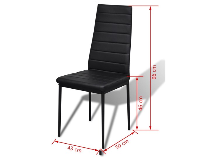 vidaXL Zestaw mebli do jadalni, 5 części, czarny Liczba krzeseł 6 krzeseł Liczba krzeseł 4 krzesła