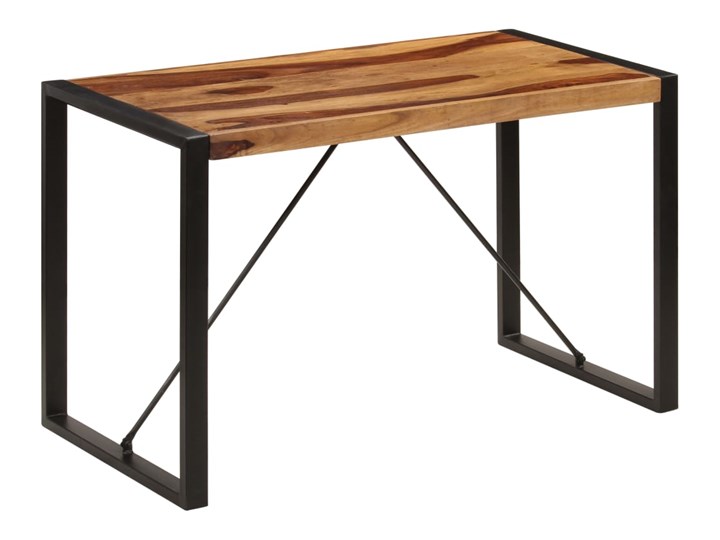 vidaXL Stół jadalniany, 120 x 60 x 76 cm, lite drewno sheesham Stal Długość(n) 120 cm Styl Industrialny