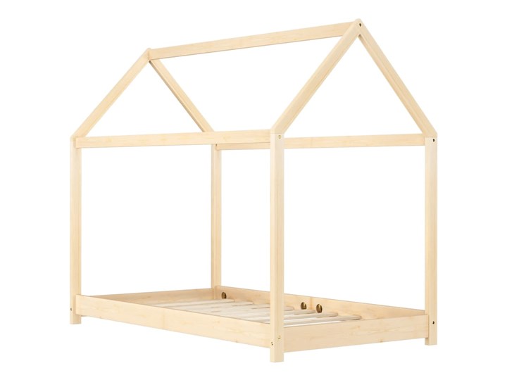 vidaXL Rama łóżka dziecięcego, lite drewno sosnowe, 80 x 160 cm Domki Płyta MDF Kolor Beżowy