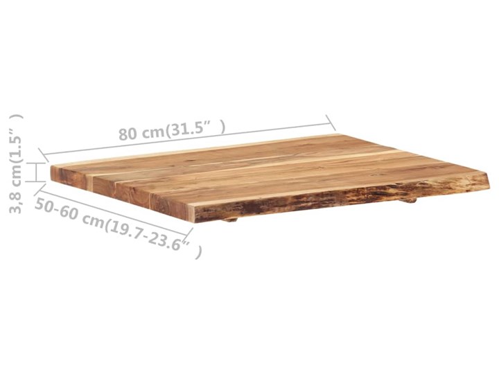 vidaXL Blat, lite drewno akacjowe, 80x(50-60)x3,8 cm Kategoria Blaty kuchenne